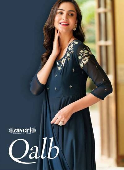 Qalb By Zaveri Designer Partywear Readymade Indo Western Collection